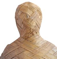 An Artist-Made Fabric Mummy 22" W x 13" D x 73" H — Belgium, 21st Century