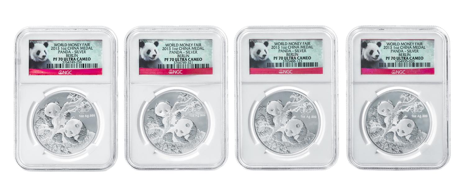 A Group of Eight China 2013 Panda Commemorative 1 oz. Silver Proofs
