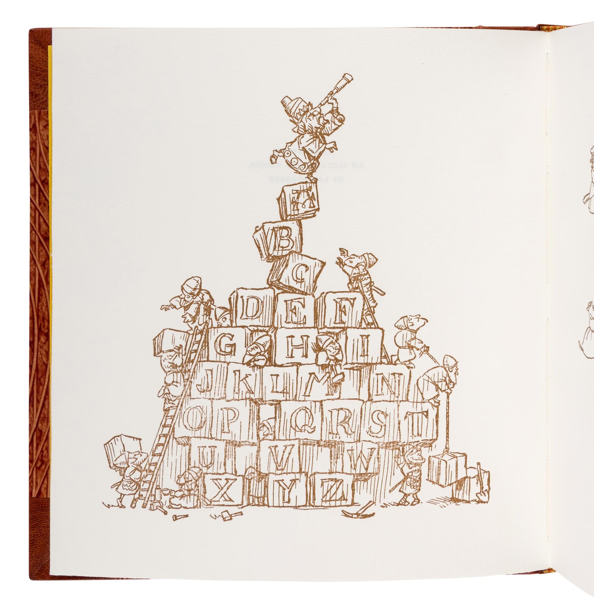 [THORNWILLOW PRESS]. PONTIFELL, Charlotte & Savine. Alphababel: An Illustrated Tower of Languabets . [Newburgh, NY]: Thornwillow Press, 2001.