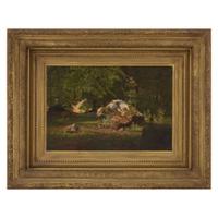 ALBERT BIERSTADT (AMERICAN 1830–1902) "ROCK AND FOREST STUDY"
