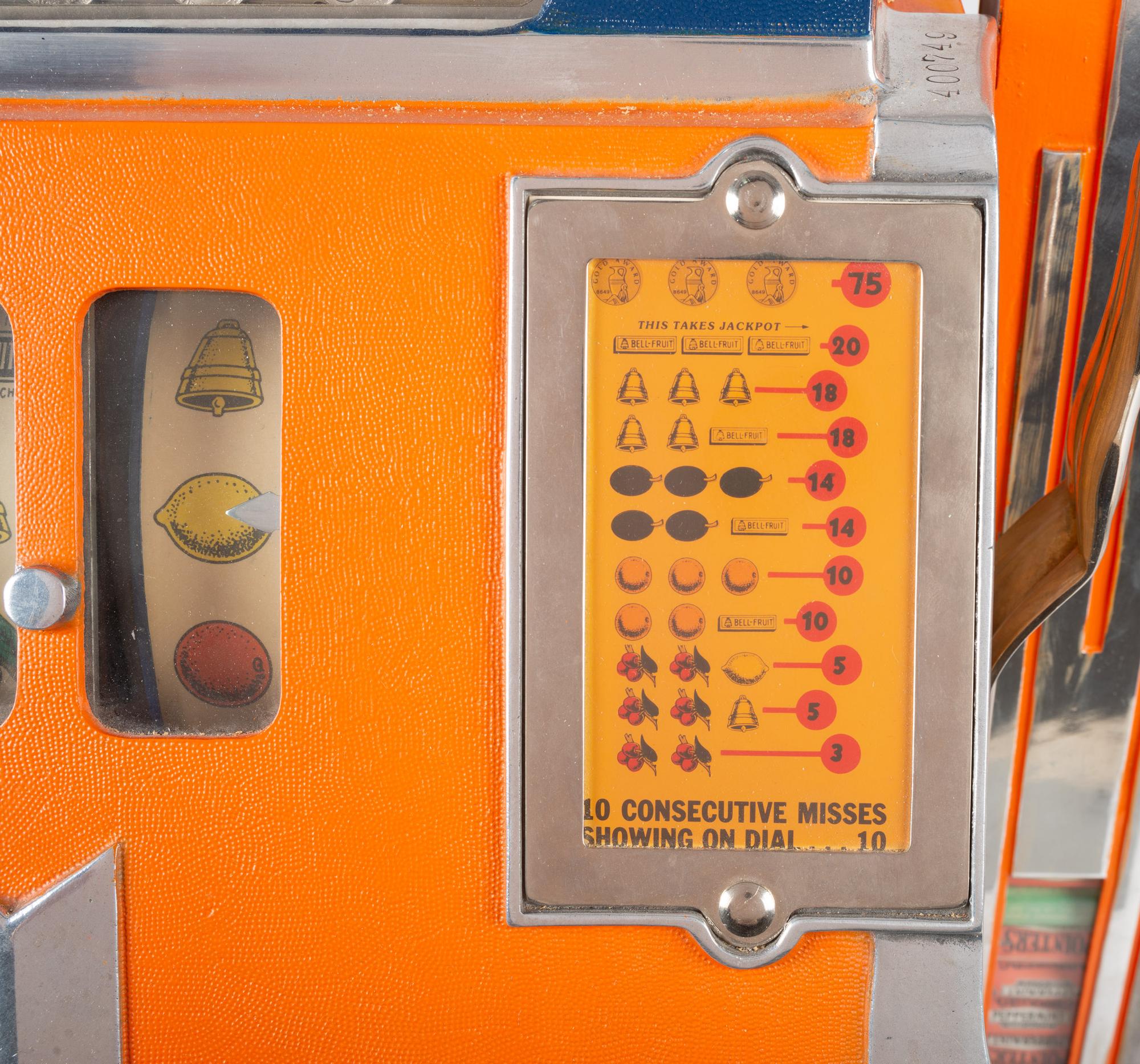 A Mills 5 Cent Bell Fruit Gum Slot Machine