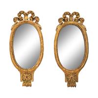 A Pair of George III Style Giltwood Diminutive Mirrors