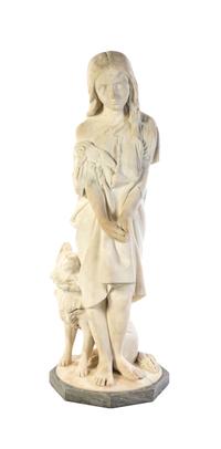 An Italian Marble Figural Group, A. TAGLIONI, 1881, Height 47 inches. — A. TAGLIONI, 1881