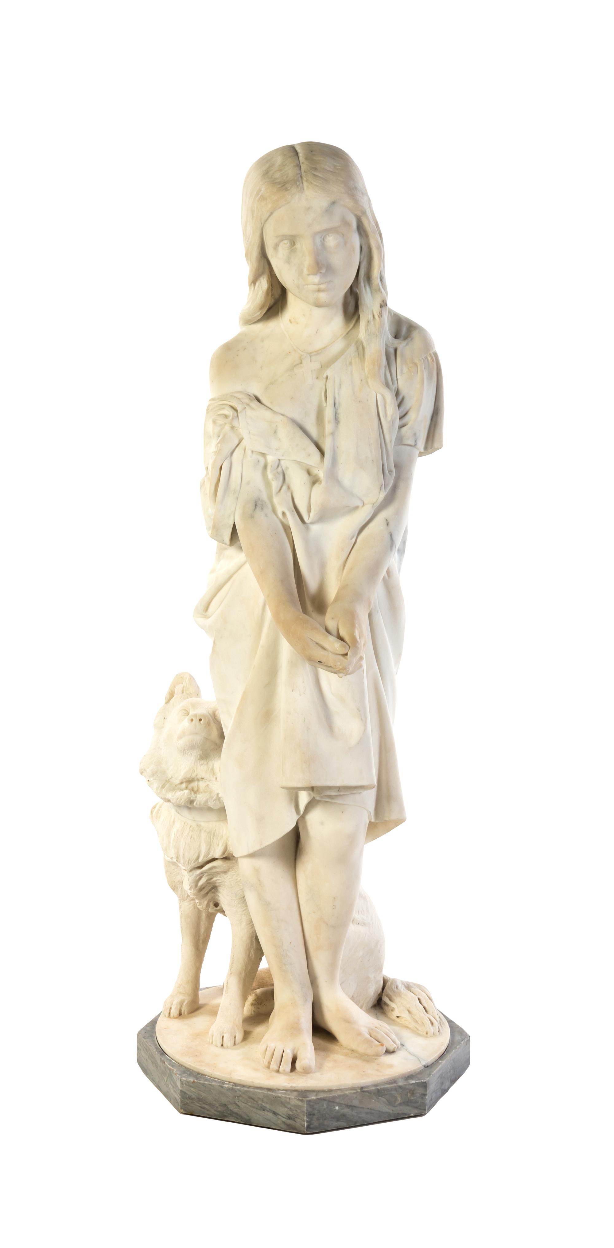 An Italian Marble Figural Group, A. TAGLIONI, 1881, Height 47 inches. — A. TAGLIONI, 1881