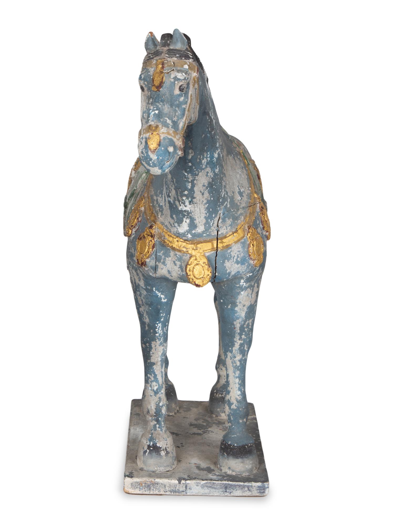 A Chinese Painted and Carved Wood Model of a Horse — EARLY 20TH CENTURY