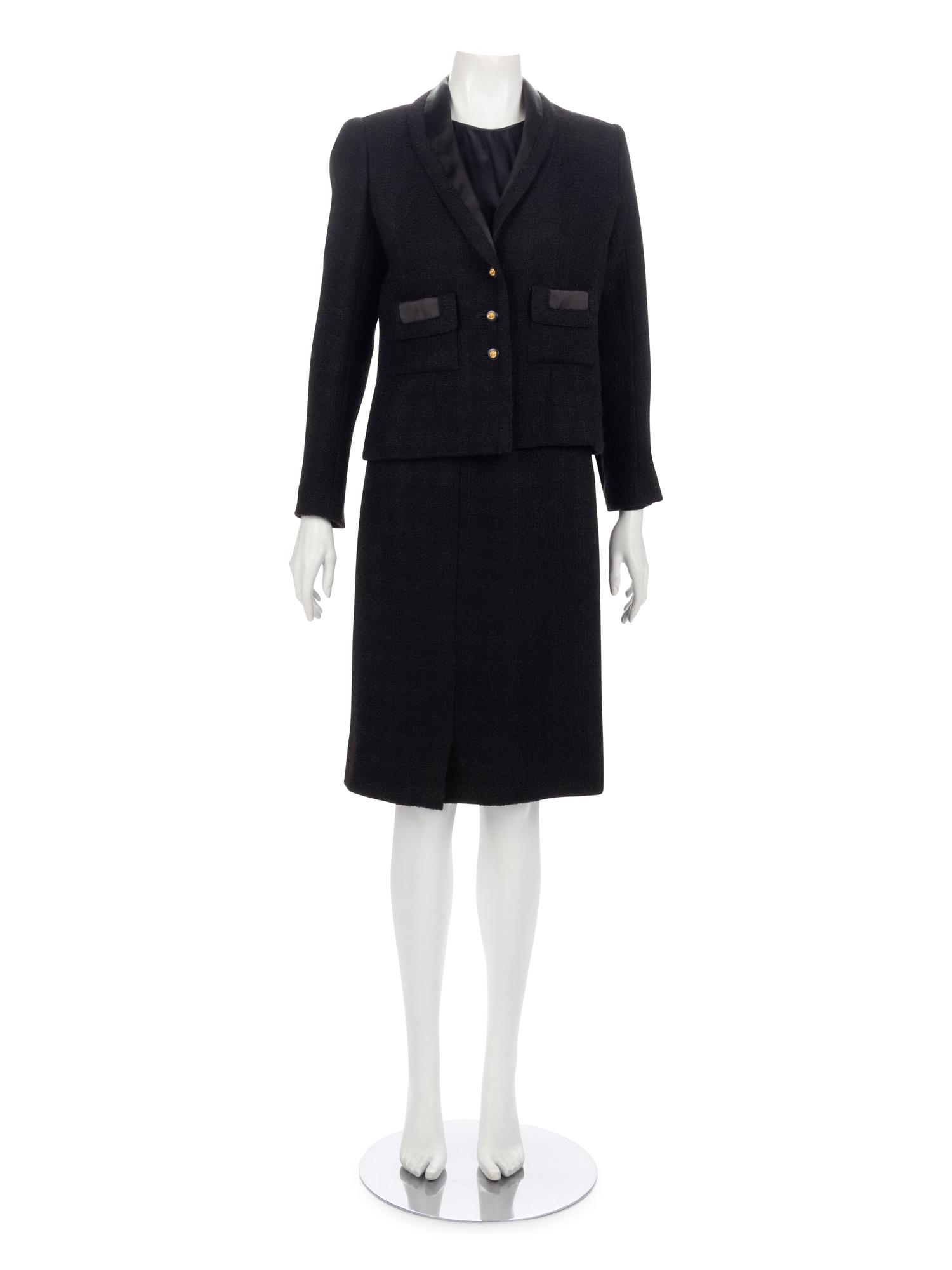 Chanel Black Dress Suit Ensemble,