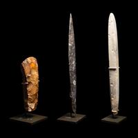 Three European Flint Axes and Daggers