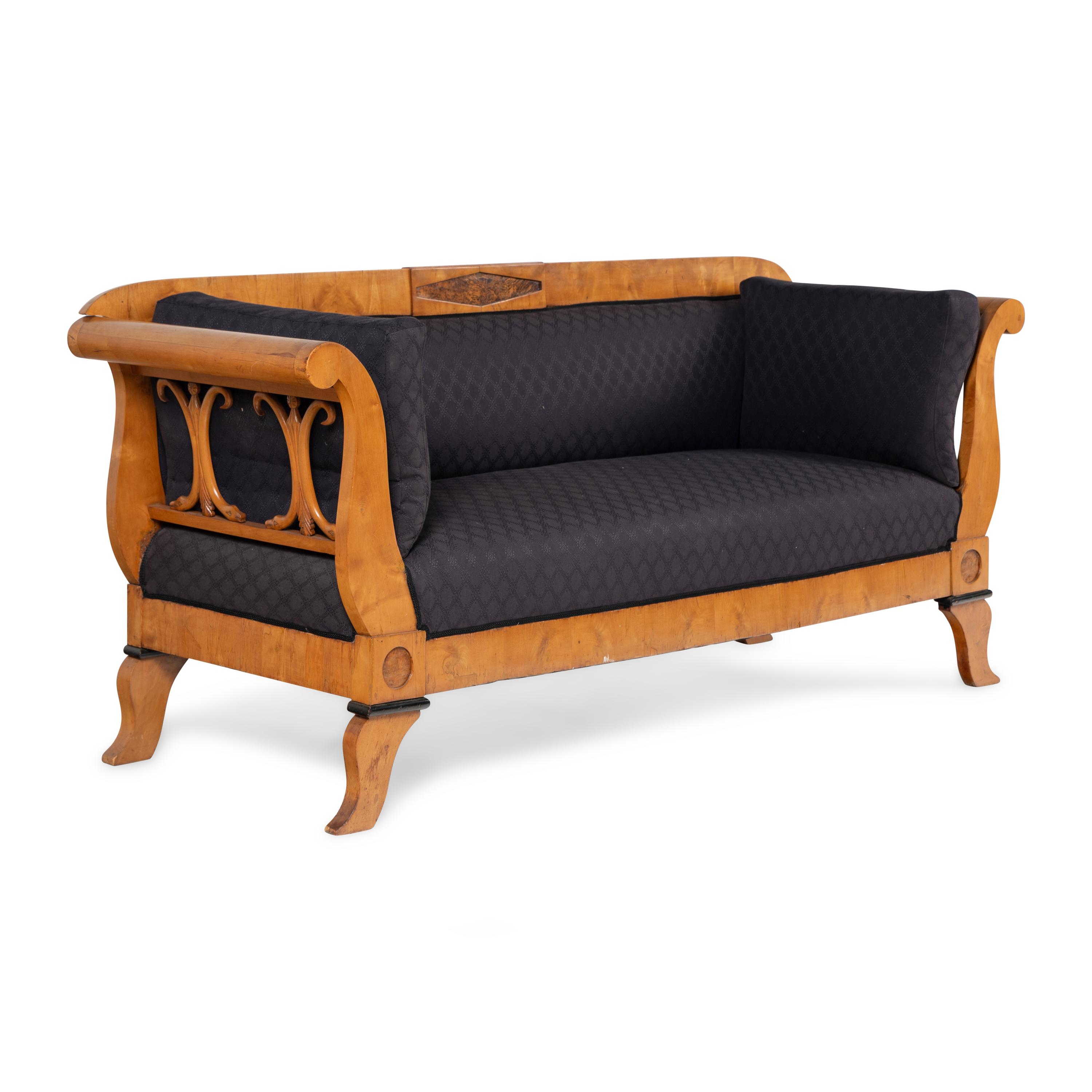 A Biedermeier Fruitwood Sofa
