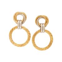 TRICOLOR GOLD DOOR KNOCKER EARCLIPS
