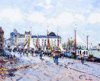 Jean Pierre Dubord, (French, 1949), Bateaux de Peche a Honfleur, c. 1990-1995