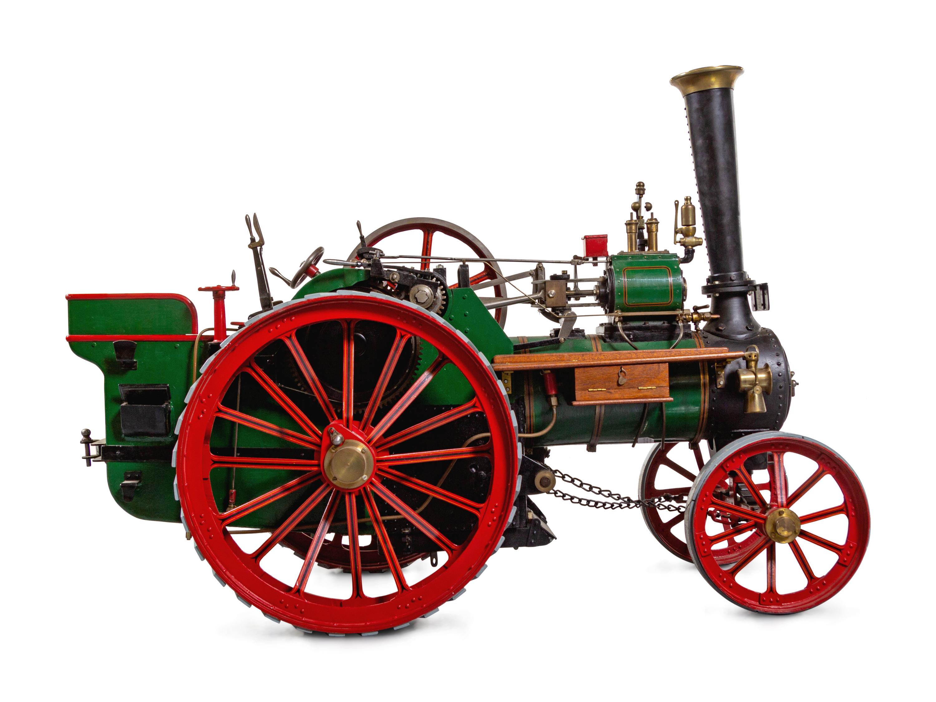 A Painted Metal Percy, Cooke & Codnor Live-Steam Tractor Scale Model