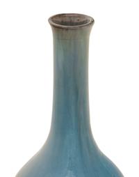 A Pair of Chinese Blue Glazed Ceramic Vases