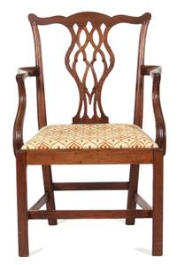 A Chippendale Mahogany Armchair Height 38 1/4 inches. — ENGLISH OR AMERICAN, CIRCA 1785