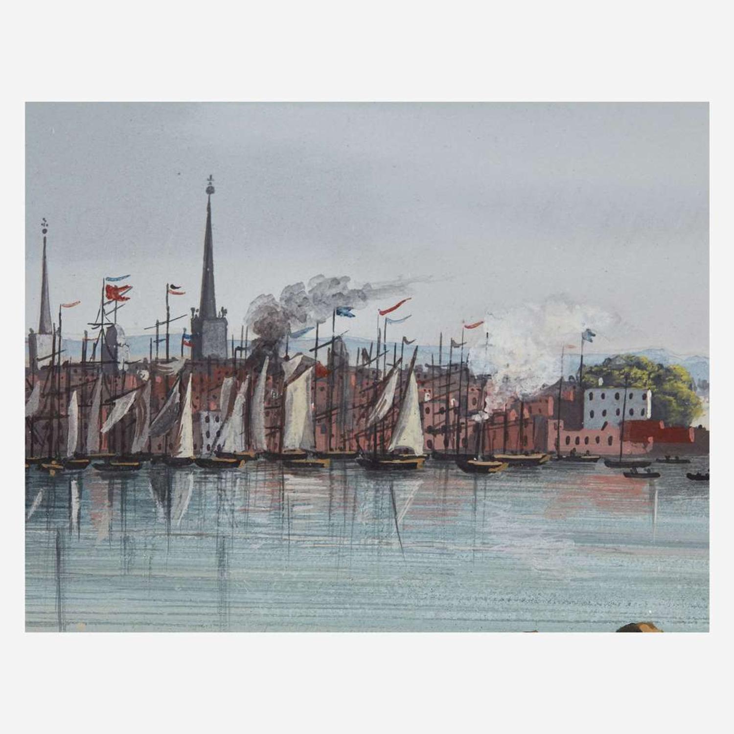 Nicolino V. Calyo (American, 1799–1884) View of New York City from Hoboken