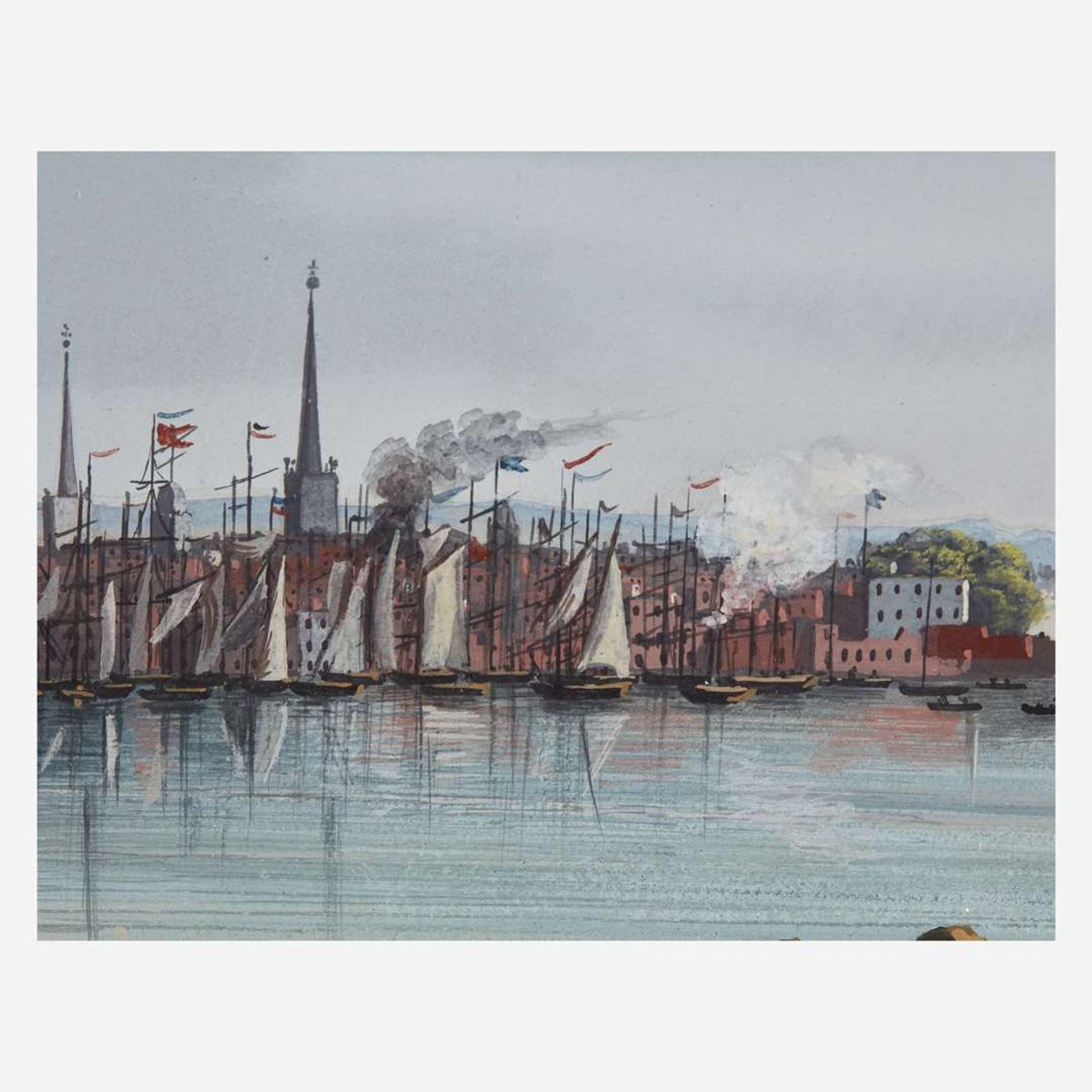Nicolino V. Calyo (American, 1799–1884) View of New York City from Hoboken