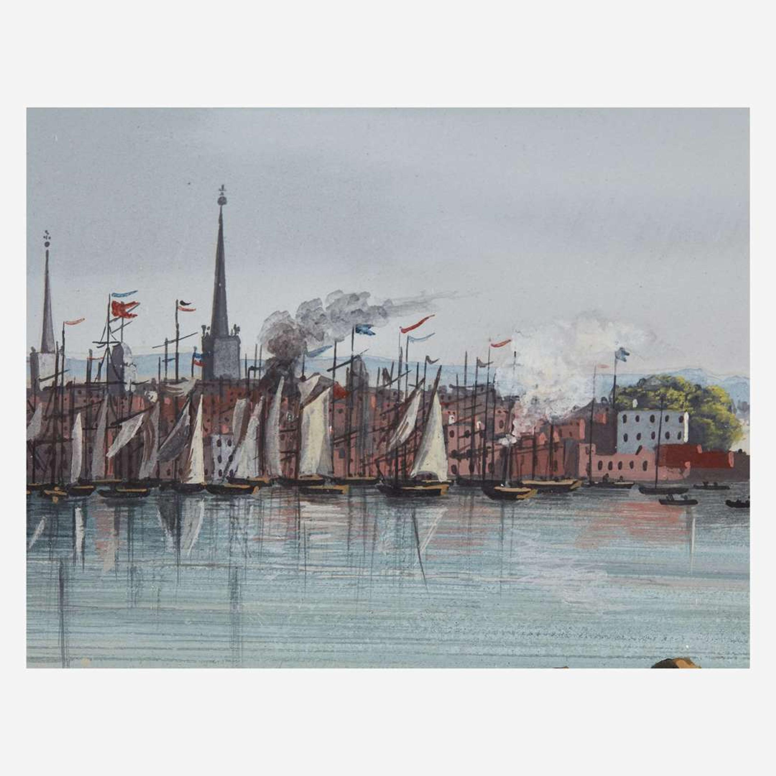 Nicolino V. Calyo (American, 1799–1884) View of New York City from Hoboken