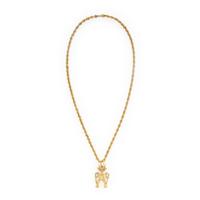 Yellow Gold Pre-Colombian Style Figure Pendant Necklace