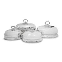 A Set of Four English Silver-Plate Cloches