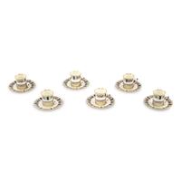 A Set of Six Aynsley Porcelain Coffee Cups and Saucers with Silver Liners
