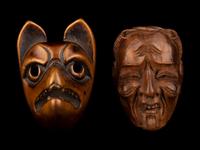 Five Japanese Carved Wood Netsuke