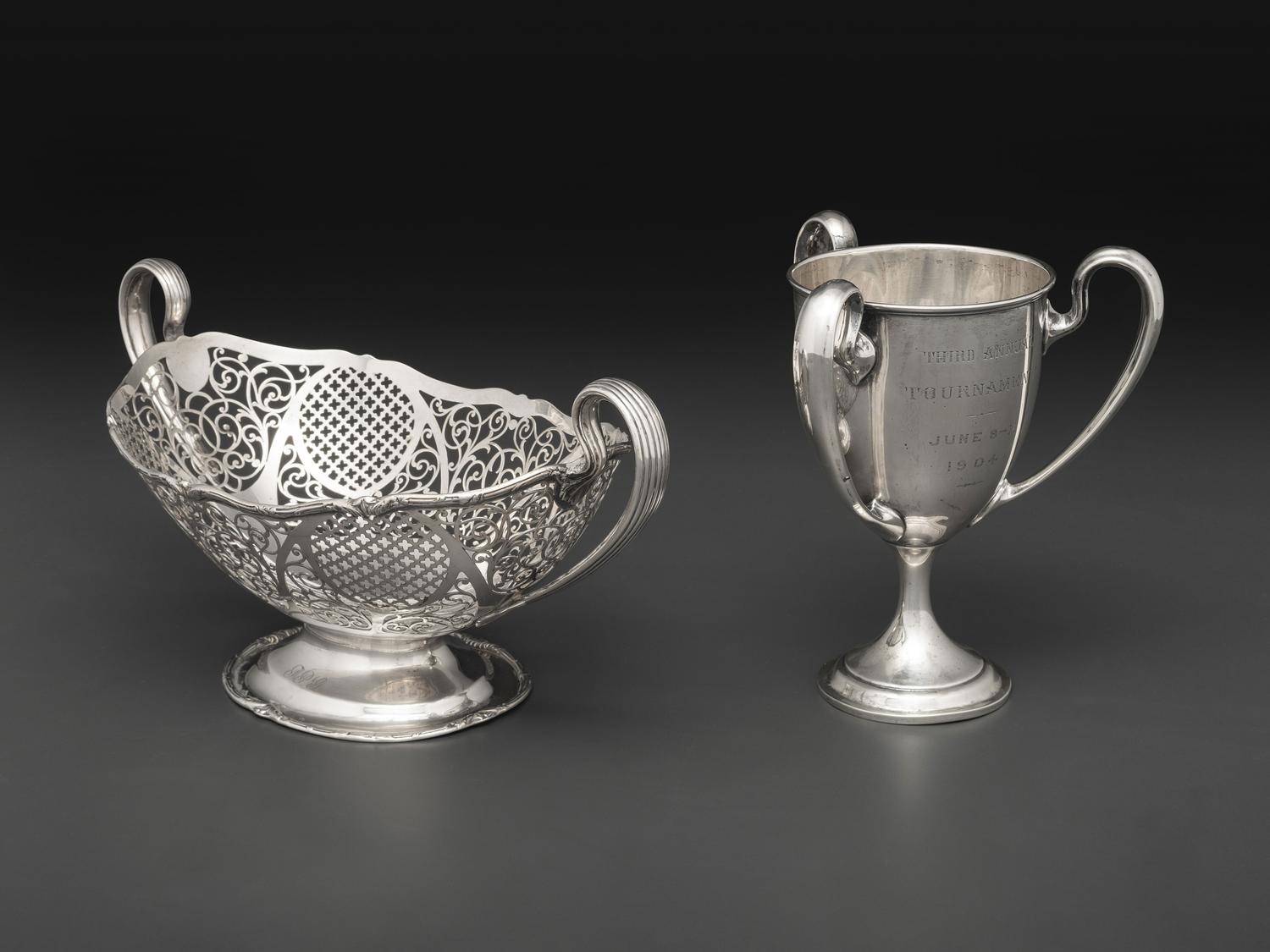 A Three-Handled American Silver Trophy Cup and Basket