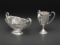 A Three-Handled American Silver Trophy Cup and Basket