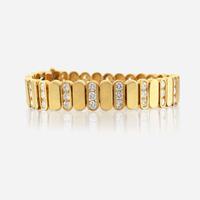 A gold and diamond bracelet