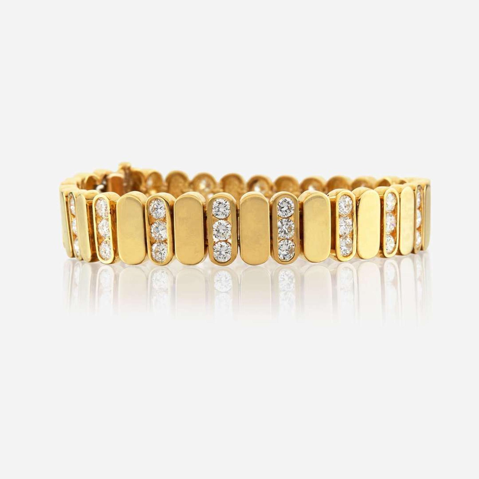 A gold and diamond bracelet