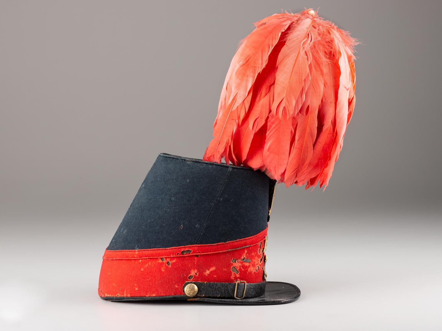 [CIVIL WAR]. Artillery shako, attributed to the Brooklyn Light Artillery. Manufactured by John A. Baker, New York.