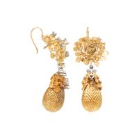 BICOLOR GOLD AND DIAMOND PENDANT EARRINGS