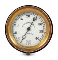 An Grissom Russell Co. Brass-Cased Locomotive Steam Pressure Gauge