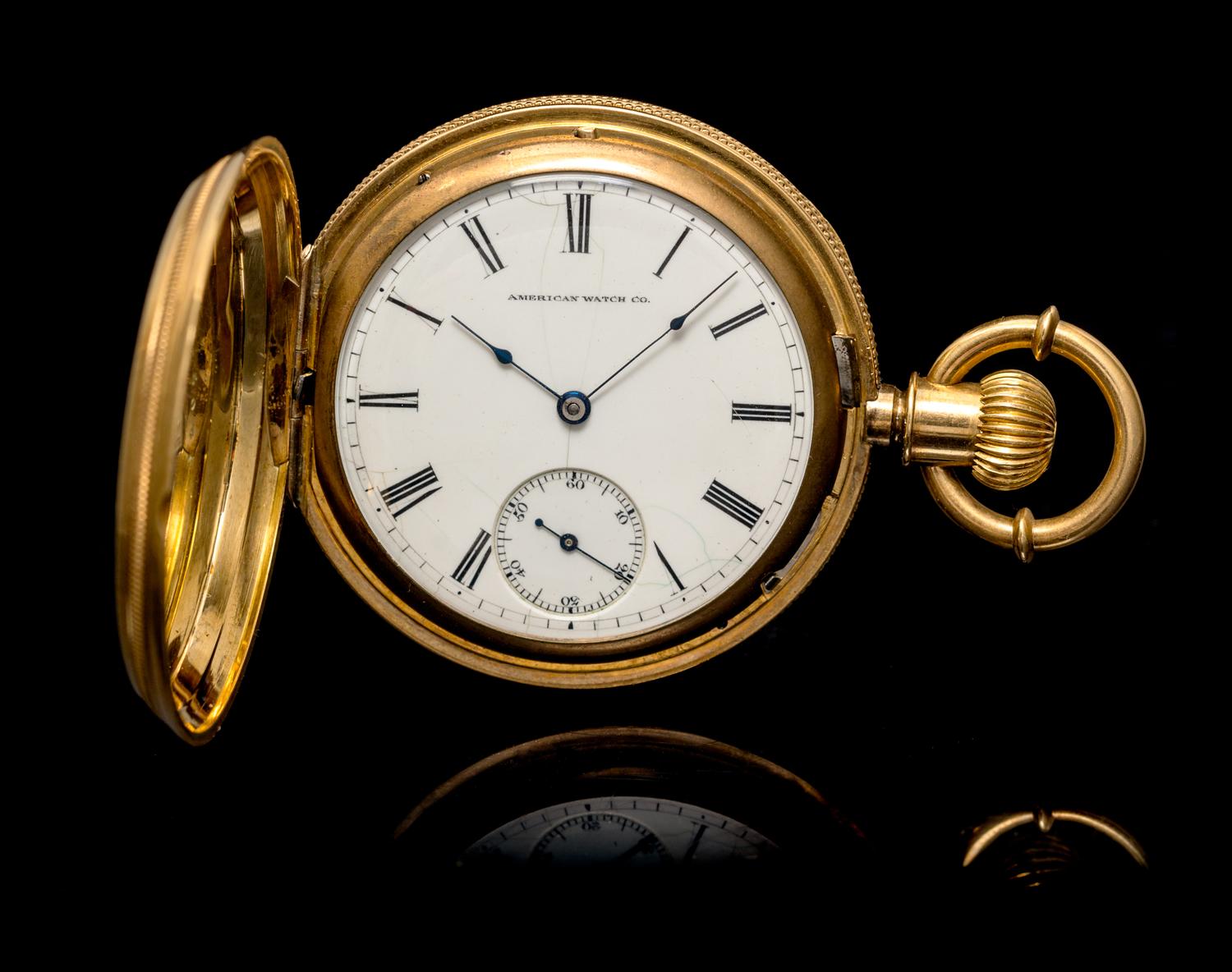 An 18 Karat Yellow Gold Hunter Case Pocket Watch, Waltham, Circa 1876,
