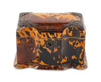 A George III Tortoise Shell Tea Caddy