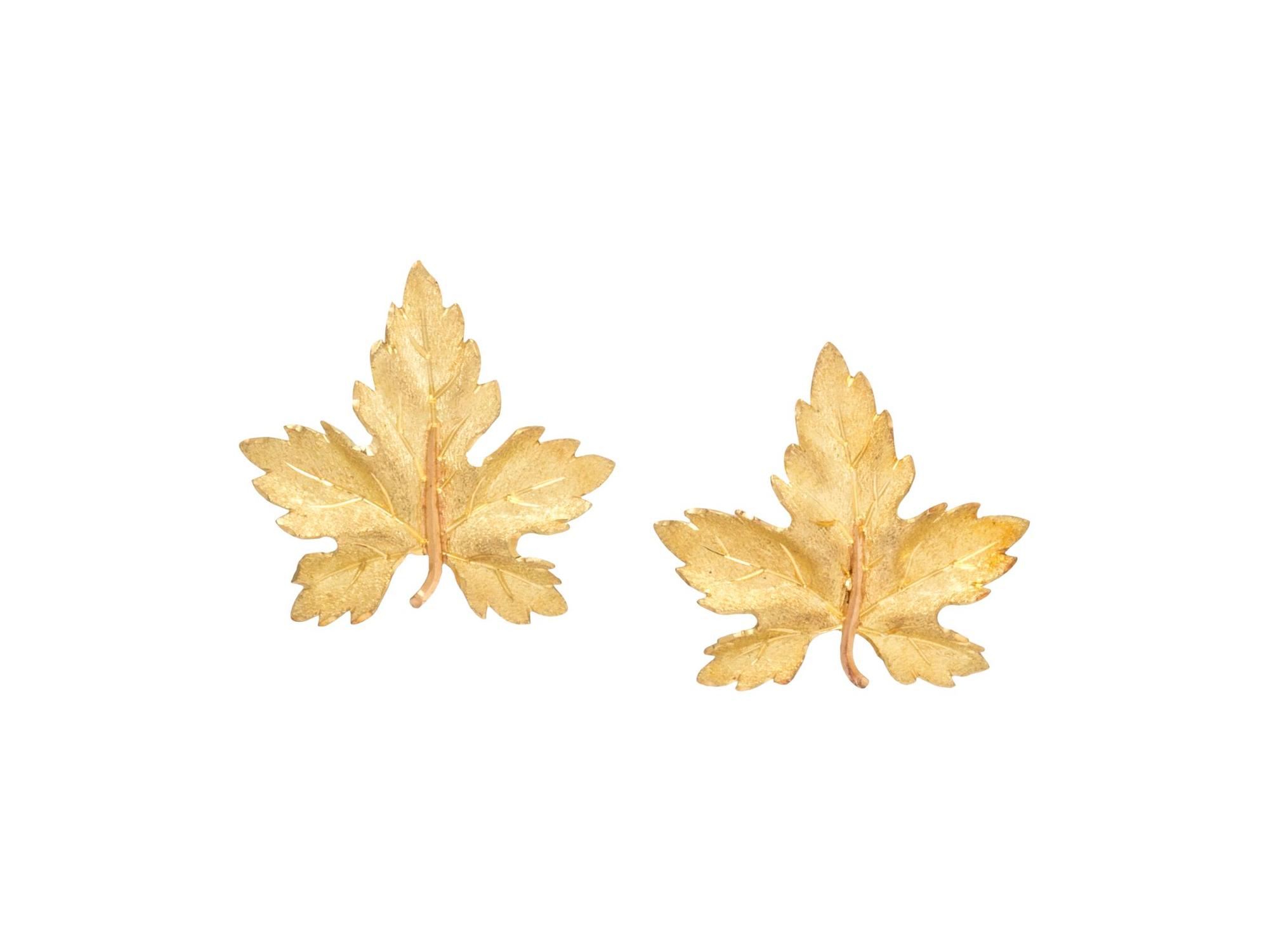 BUCCELLATI, LEAF EARCLIPS