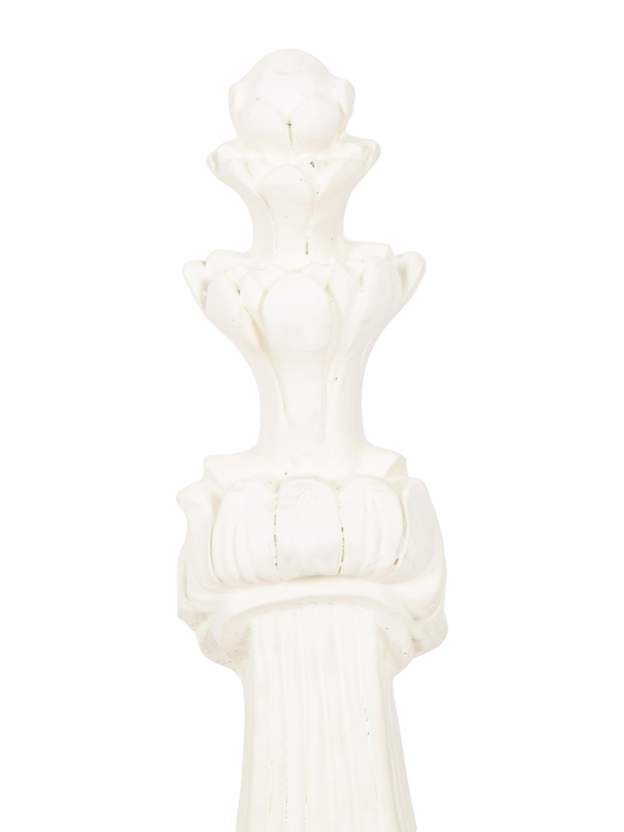 A Pair of Neoclassical Style White Composition Wall Brackets — 20TH CENTURY