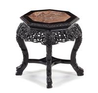 A Chinese Carved Pedestal Height 18 inches. — 19TH/20TH CENTURY