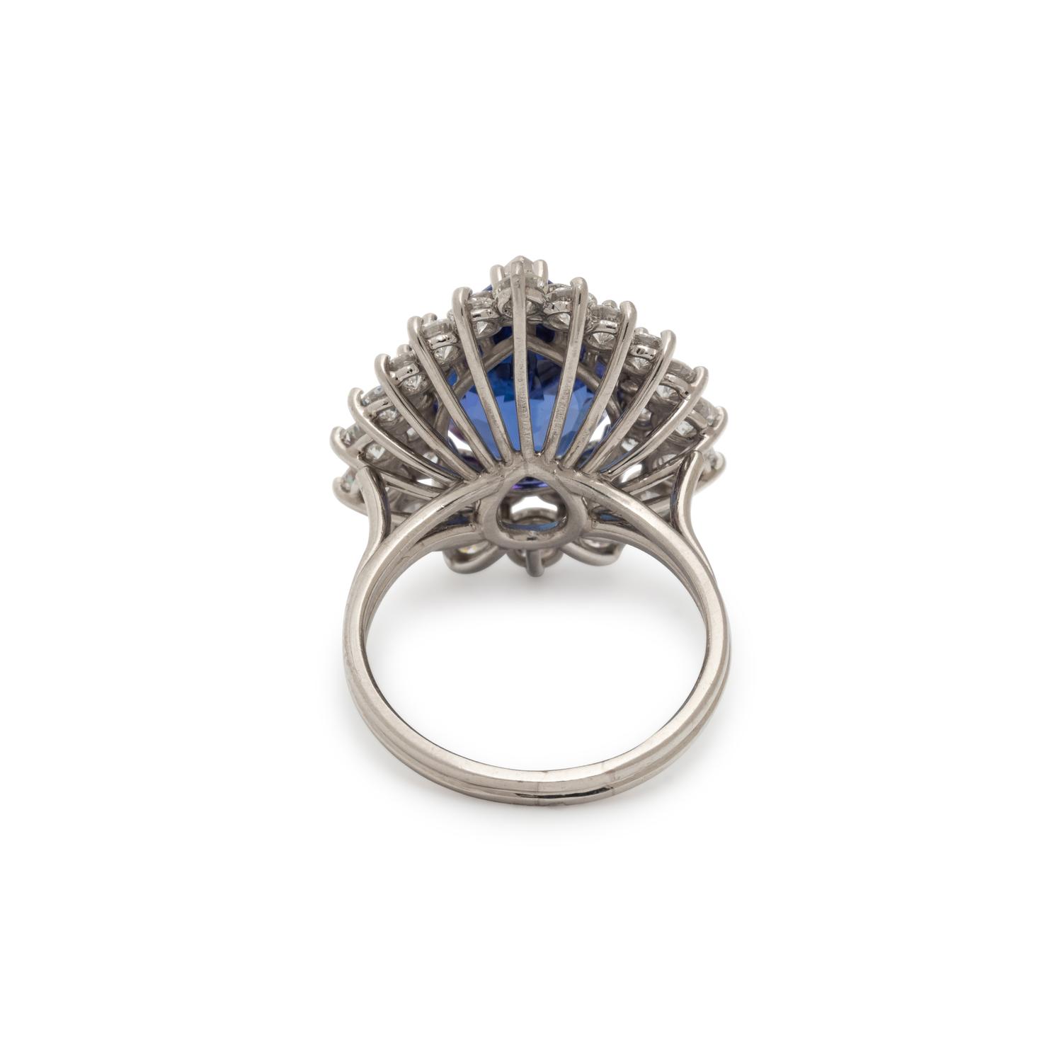 TIFFANY & CO., TANZANITE, DIAMOND, AND PLATINUM RING