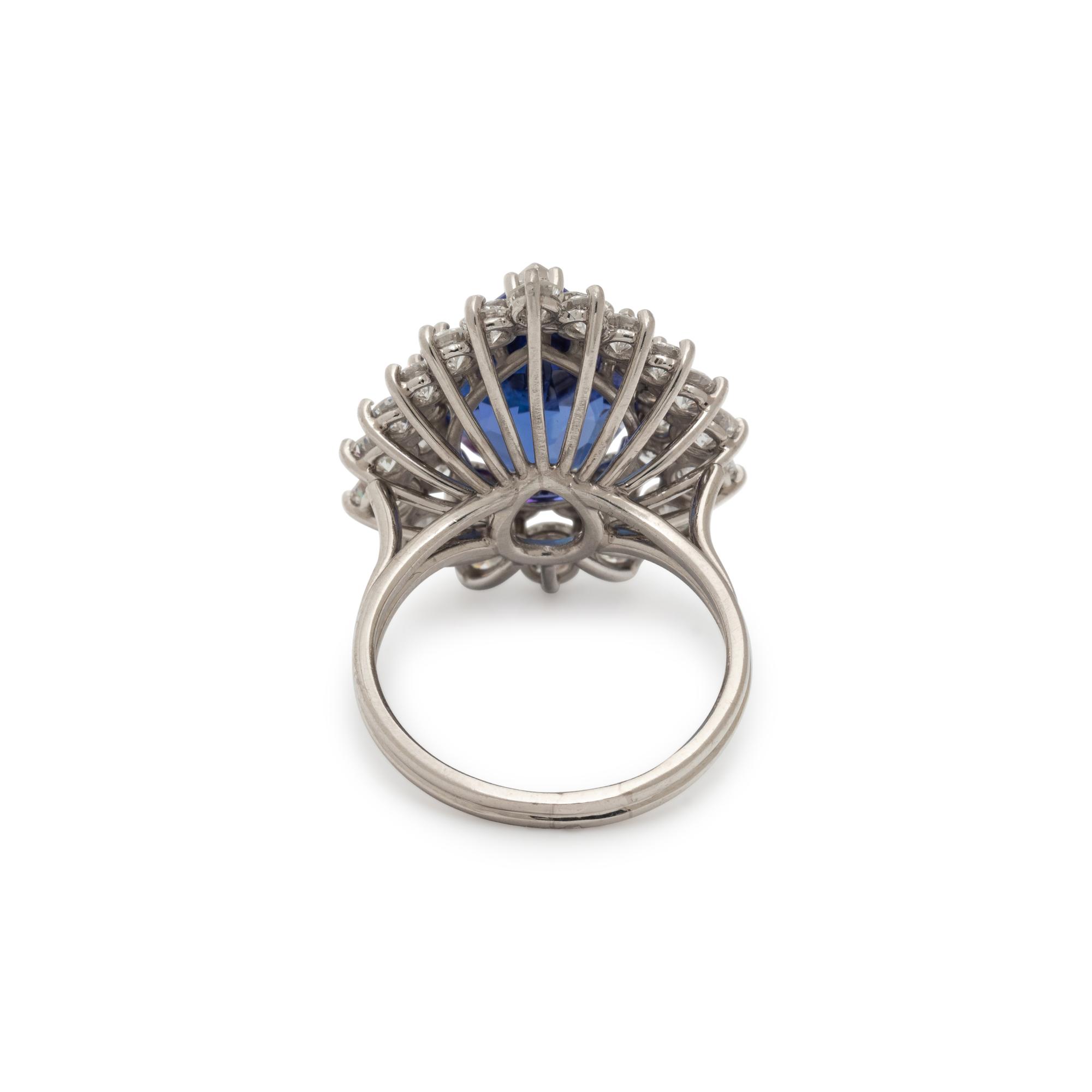 TIFFANY & CO., TANZANITE, DIAMOND, AND PLATINUM RING
