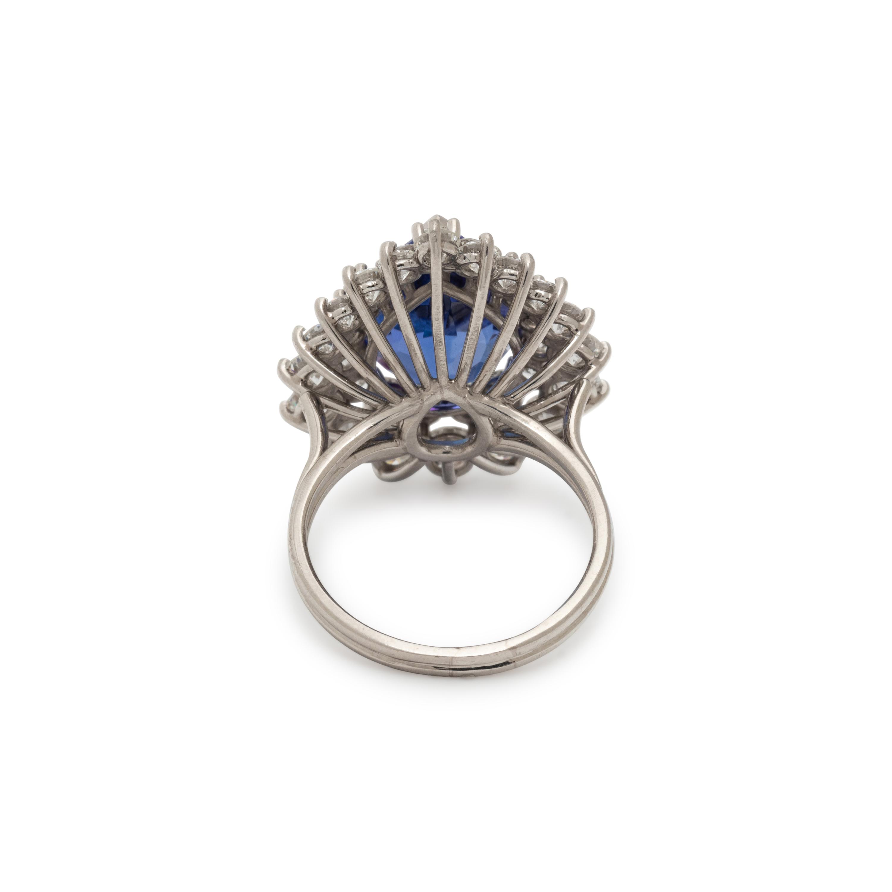 TIFFANY & CO., TANZANITE, DIAMOND, AND PLATINUM RING