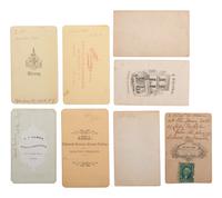 [CIVIL WAR - ABOLITION]. 8 CDVs, incl. view of Henry Ward Beecher with Harriet Beecher Stowe.