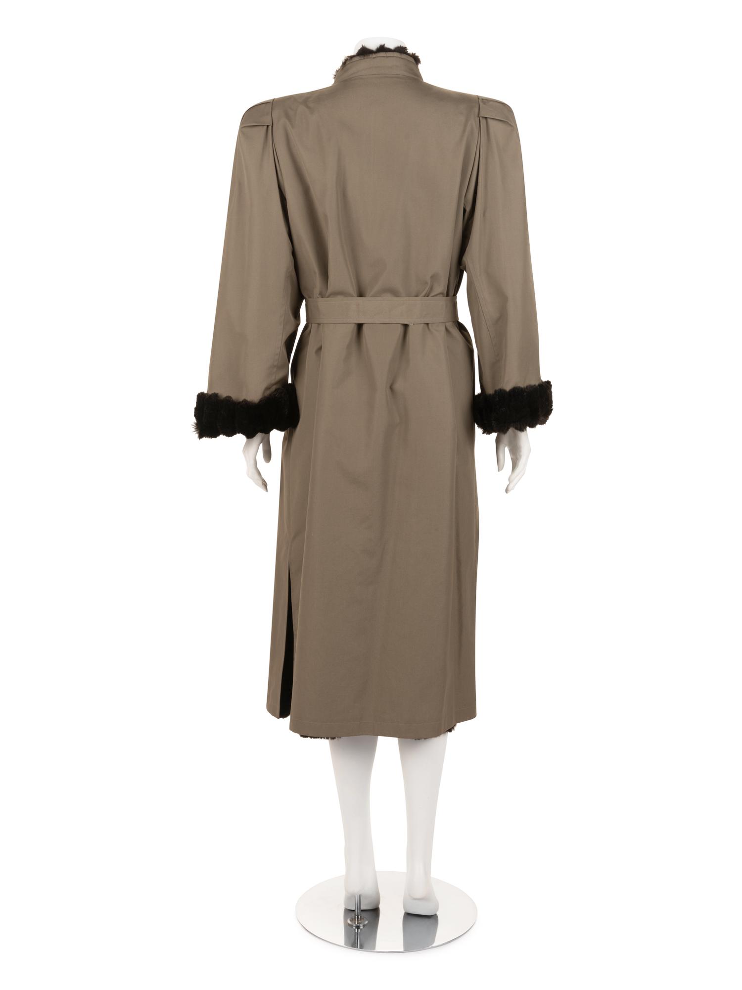 Two Outer Coats, One Unlabeled and One Yves Saint Laurent Wool Coat, 1980s