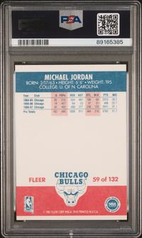 A 1987 Fleer Michael Jordan Basketball Card No. 59 (PSA 8 NM-MT)