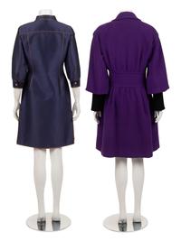 Two Designer Pieces: One Christian Lacroix Coat and One Versace Denim Shirt Dress, 1990-2000s
