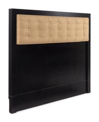 A Custom Ebonized Linen-Upholstered Headboard