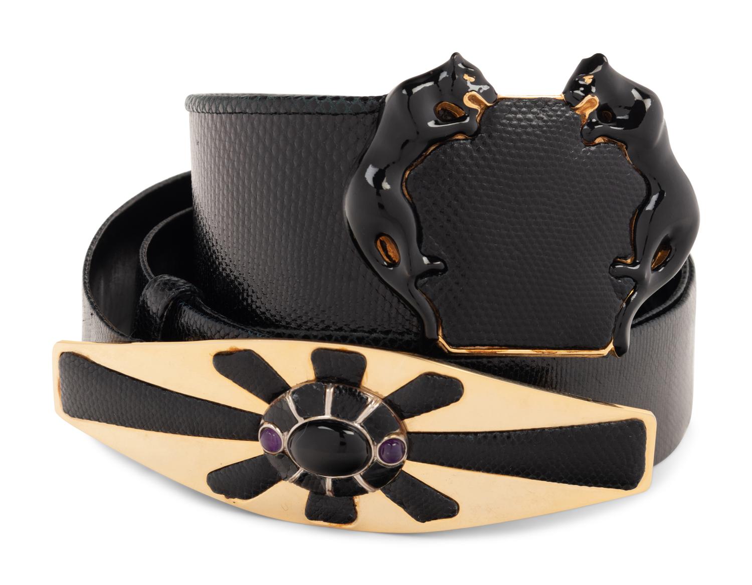 Two Judith Leiber Belts