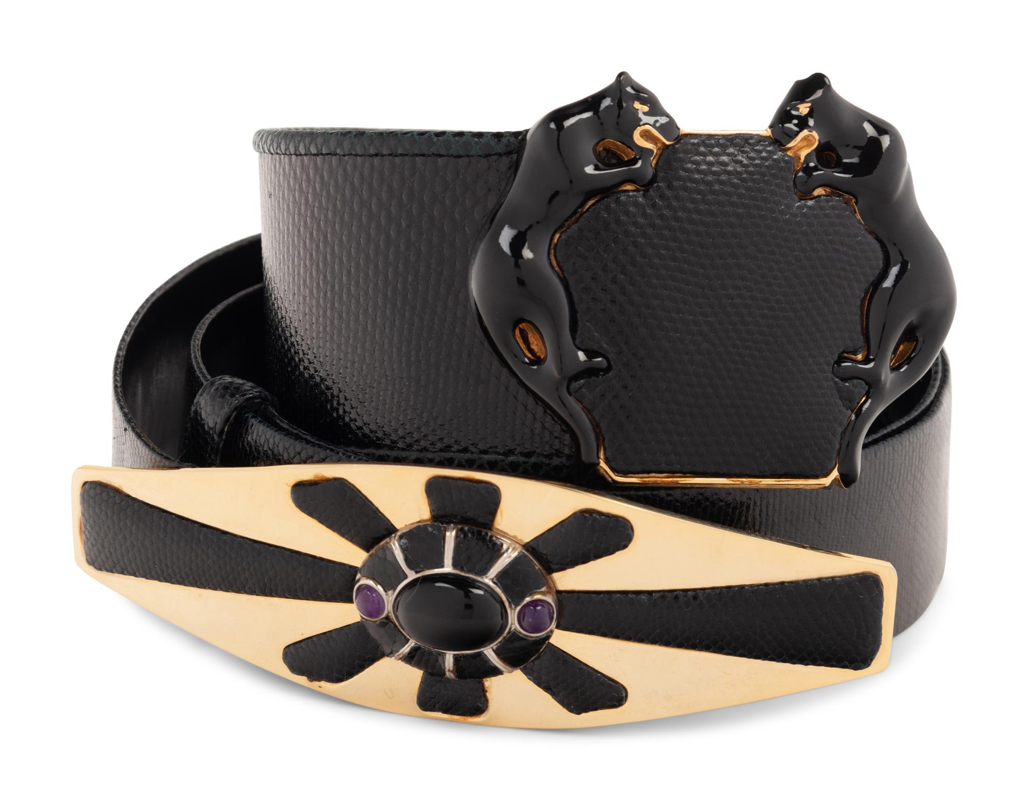 Two Judith Leiber Belts