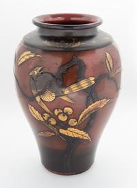 A Japanese Mixed Metal Vase Height 12 1/4 inches.