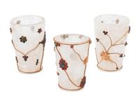 A Set of Three Jeweled Rock Crystal Cups