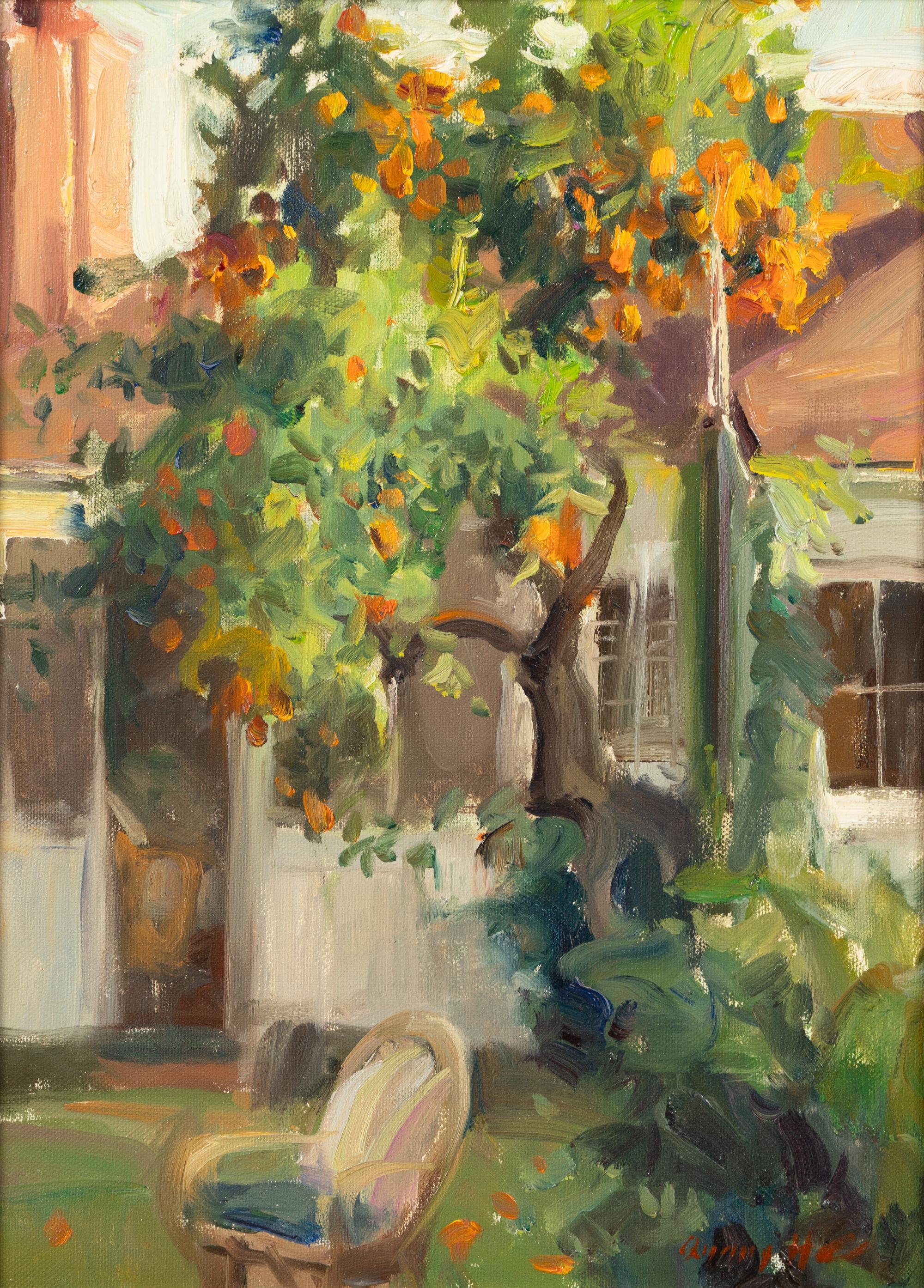 Garden with Orange Tree