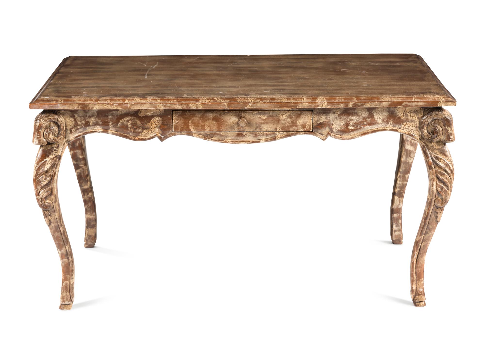 An Italian Carved and Painted Desk